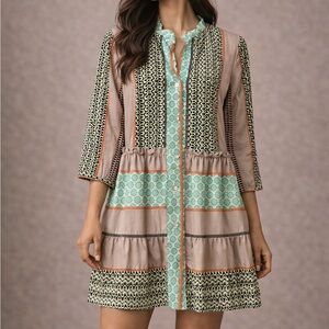 Boho Tiered Tunic Top / Mini Dress – Size S-M tagged size Small